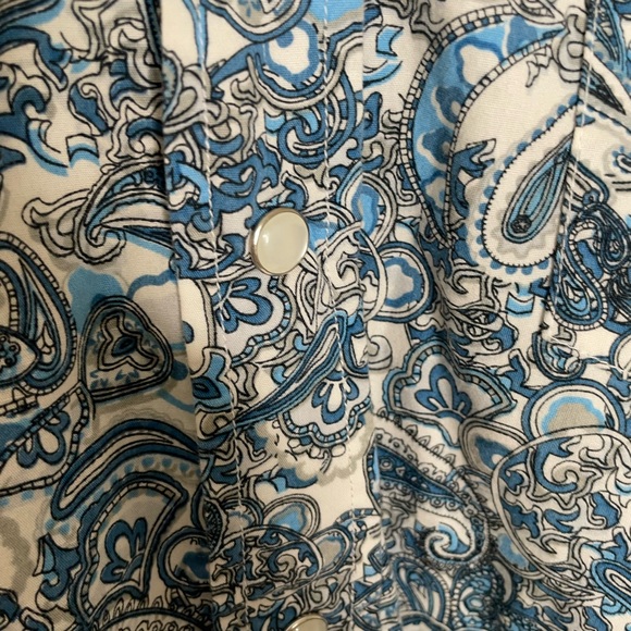 Drysdales Women’s Large Western Style Button Down Pearl Snap Buttons Blue 3331 - Picture 3 of 11